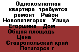 Однокомнатная квартира, требуется ремонт › Район ­ Новопятигорск › Улица ­ Егоршина › Дом ­ 8 › Общая площадь ­ 36 › Цена ­ 1 450 000 - Ставропольский край, Пятигорск г. Недвижимость » Квартиры продажа   . Ставропольский край,Пятигорск г.